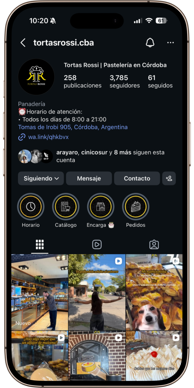 Feed Instagram Tortas Rossi