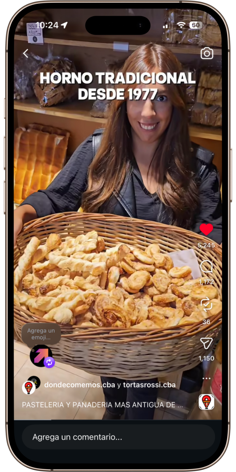 Colaboración con influencer gastronómico Tortas Rossi